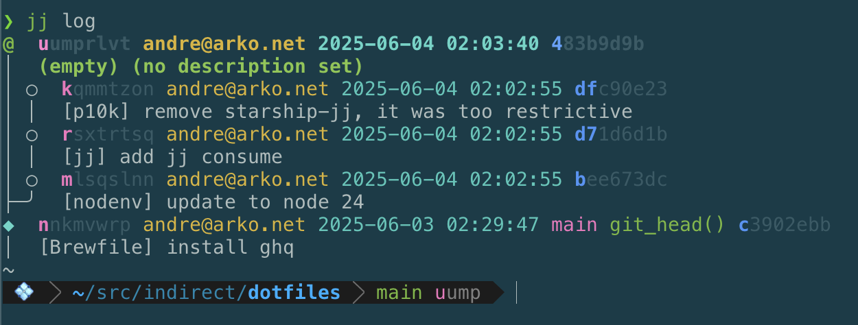 a terminal prompt with the text “main uump”