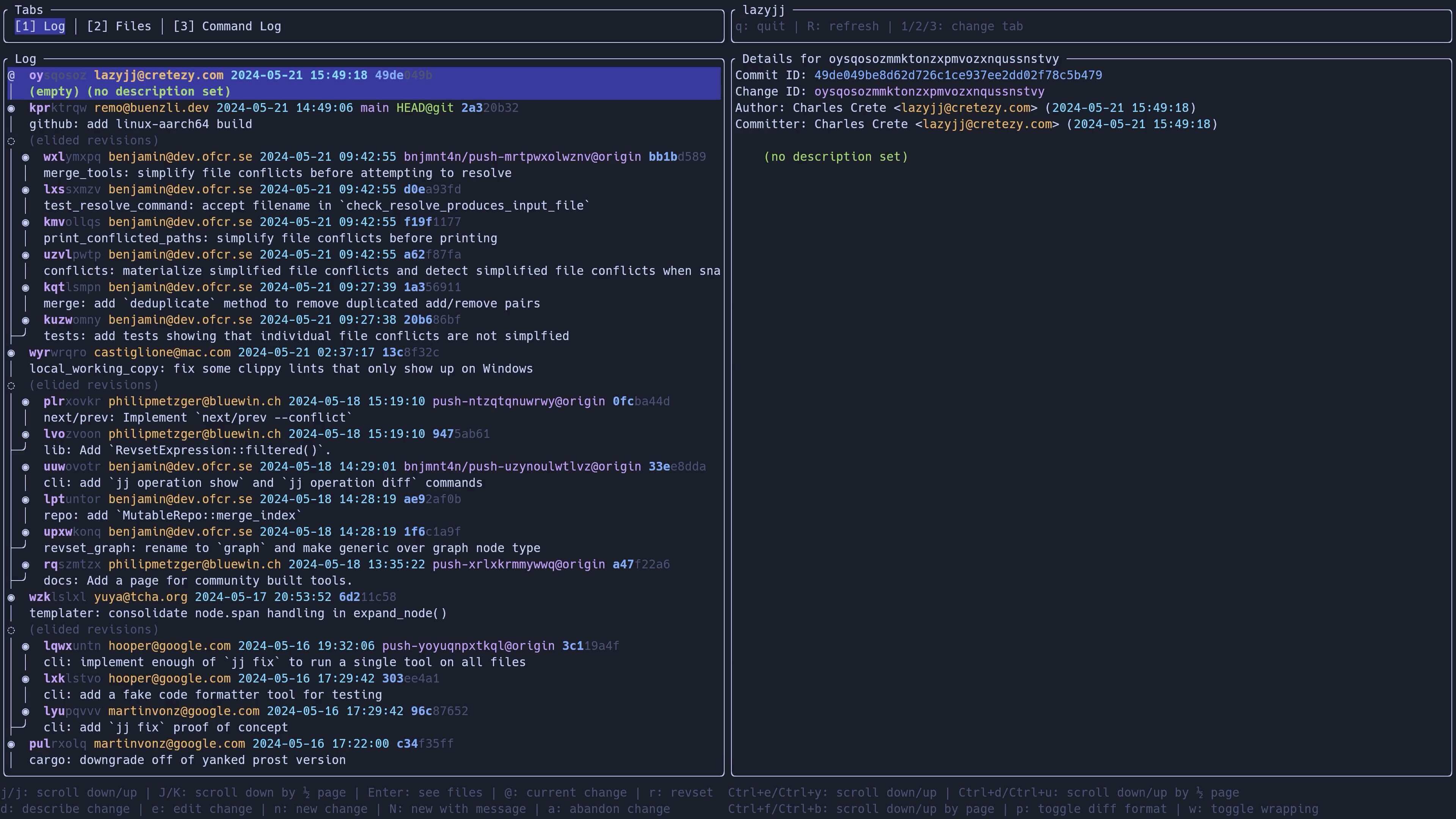 a screenshot of lazyjj